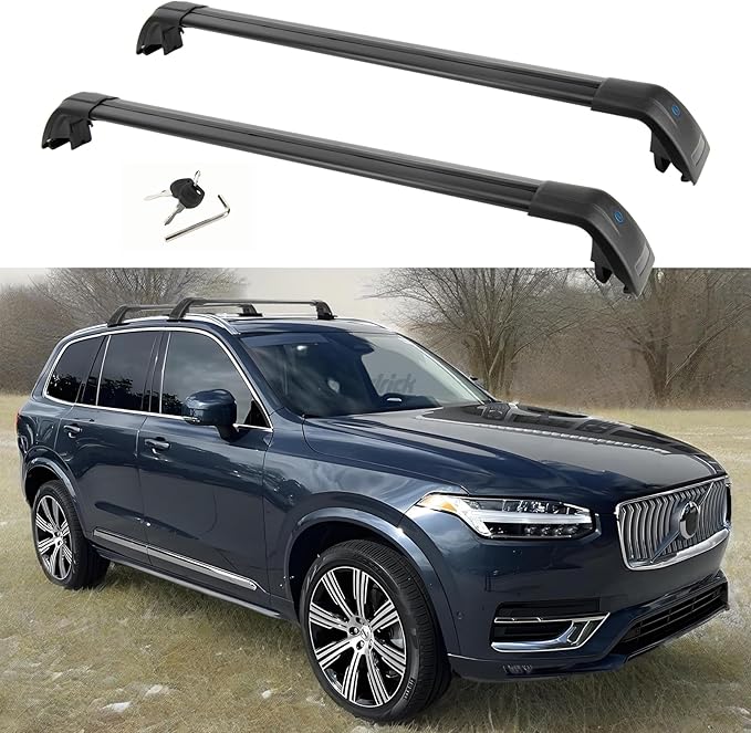 Psler Heavy Duty Roof Racks Cross Bars Compitable with Volvo XC90 2018 2019 2020 2021 2022 2023 2024 2025 with Metal Anti-Theft Lock, Aluminum Roof Rails Crossbars Anti-Theft Non-Corrosion
