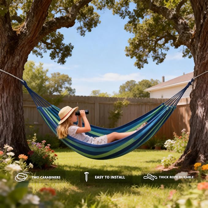 Outdoor Amacas Garden Camping Hammock,Hammock Portable with Carrying Bag for Patio Yard Garden Backyard Porch Travel ﻿
