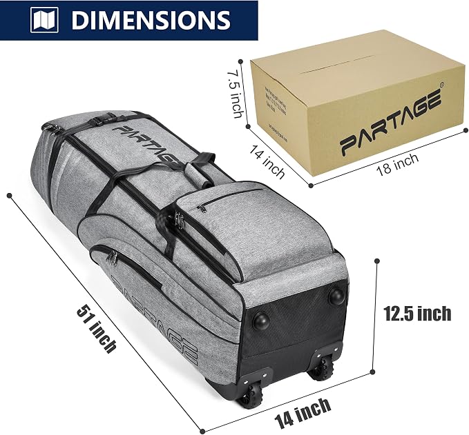 Partage Golf Travel Bag with Wheels, Golf Travel Case for Airlines, 900D Heavy Duty Oxford