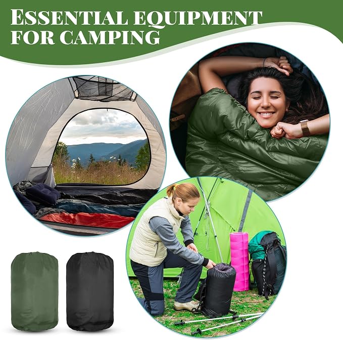 Macarrie 10 Pcs Bulk Sleeping Bags for Adults 0 Degree Waterproof Emergency Sleeping Bags with Compression Sack for Camping Hiking Backpacking Outdoor Activities