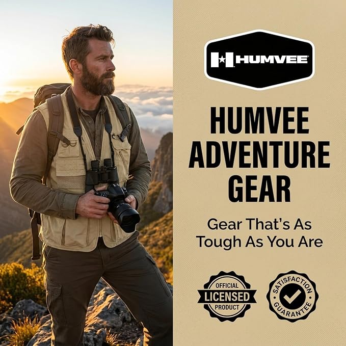 Humvee Utility Vest with 21 Pockets -Travel, Safari, Hunting, Camping, 100% Cotton, Tactical Jacket for Men & Women