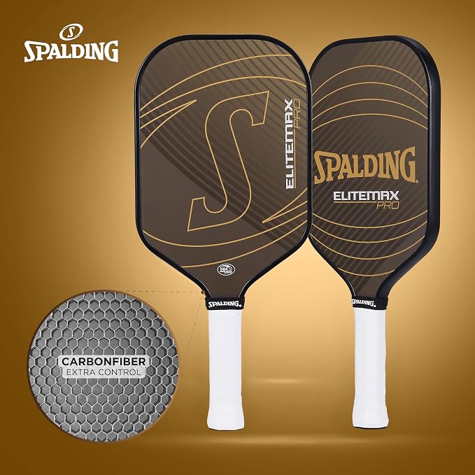 Spalding - Legacy Pro Pickleball Paddle, Elongated Carbon Fiber Face, High-Performance Lightweight Paddle for Power and Control, Durable Comfort Grip, Professional Pickleball Racket