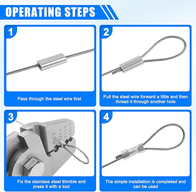 Fishing Crimping Tool Kit Fishing Crimping Pliers Stainless Steel Wire Crimping Tool with 500pcs Crimp Sleeves Set, 4 Size Crimp Sleeves Fishing Tackle Pliers