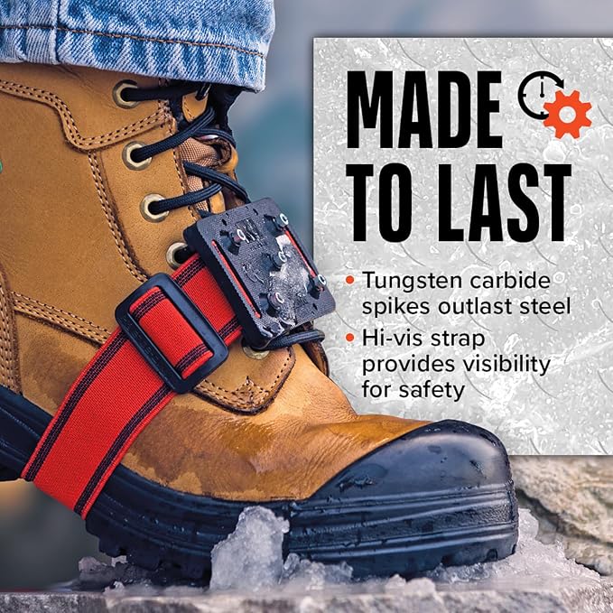 K1 Mid-Sole Ice Cleats for Men & Women - Rotatable Traction Aids For Winter Snow - Hi Vis - Original