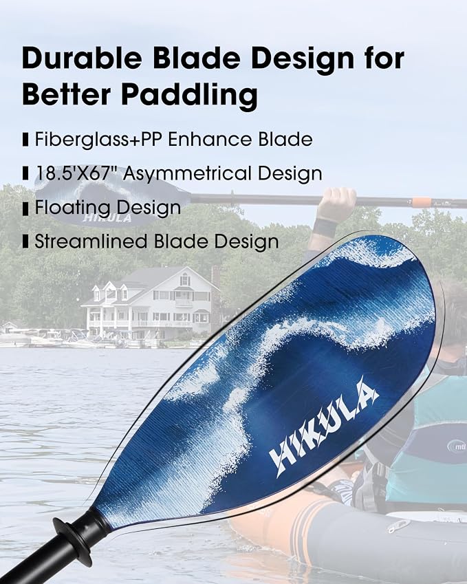 Kayak Paddles Aluminum Shaft Paddle with Nylon Blades, Floating Adjustable Kayaking Oars, 3 Piece, 220-240cm/86-94 Inches,Black/Rose/Teal