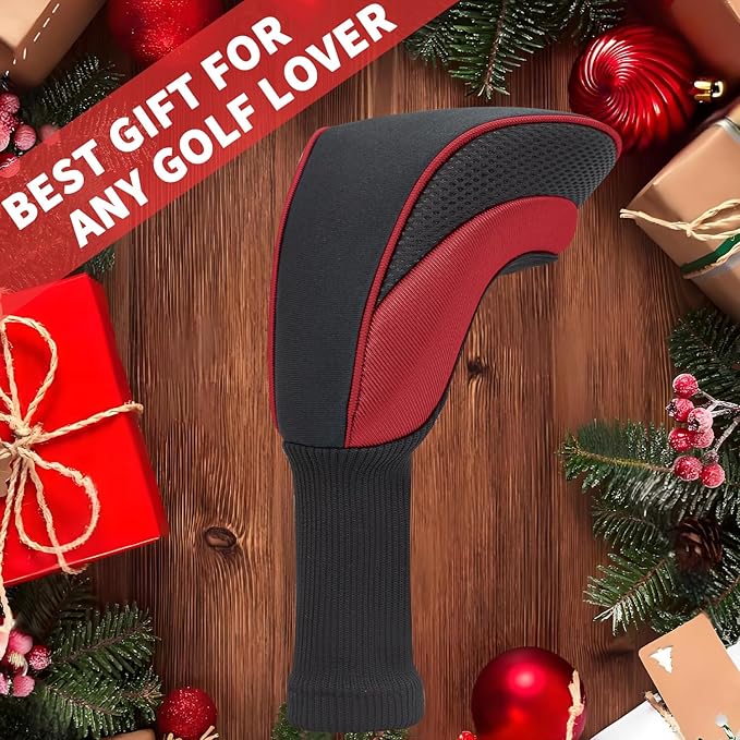 Golf Club Head Covers for Woods 3/4/5/6 Pieces Long Neck Mesh Sports Golf Club Headcovers Set with Interchangeable No. Tags 3 4 5 6 7 X Golf Accessories for Men Women