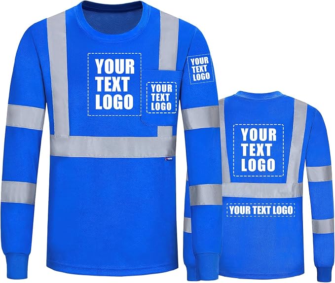 A-SAFETY Safety Shirt,High Visibility Work T Shirt Long Short Sleeve Class 3 (XS-6XL)