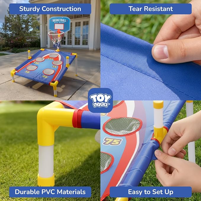 TOY Life Bean Bags Toss Carnival Games, Cornhole, Outdoor Toys for Kids Ages 4-8, Backyard Game Sports & Outdoor Play, Outside Toys for Ages 5-7, Family Lawn Yard Games Birthday Party, Gift for Boys
