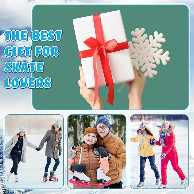 Liliful 8 Pcs Skate Guards Skate Blade Protector Covers Towel Ice Inline Bag Set Ice Guards for Adult Hockey Winter Supply