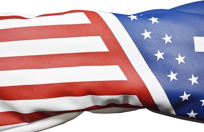 US Flag 3pcs Golf Club Headcovers, PU Leather Head Covers for Drivers Fairway Woods Hybrids, Waterproof Protective Golf Club Covers for Men Women Golfers