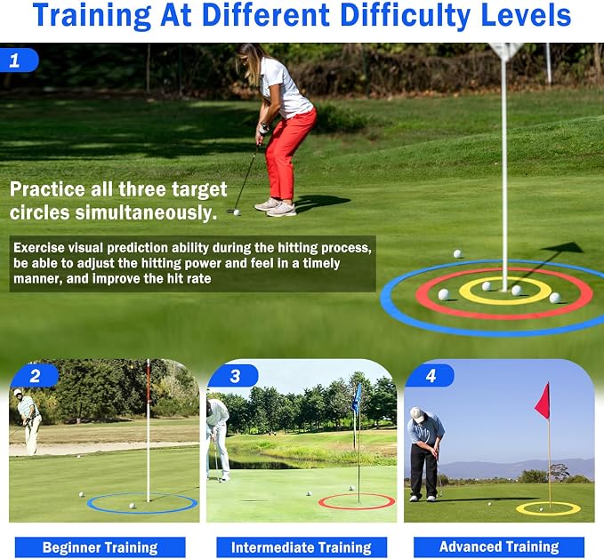 3 Pcs Golf Target Circle Training Aid,Putting and Chipping Training Tool - Short Game Improvement & Ideal for Chipping and Putting