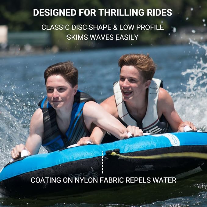 Rave Sports Storm Boat Towable Tube - Inflatable Boating Tube for 1-2 Riders - Heavy-Duty Inflatable Tube for Boats to Pull - Water Sports Towable with Quick Connect Tow Point System