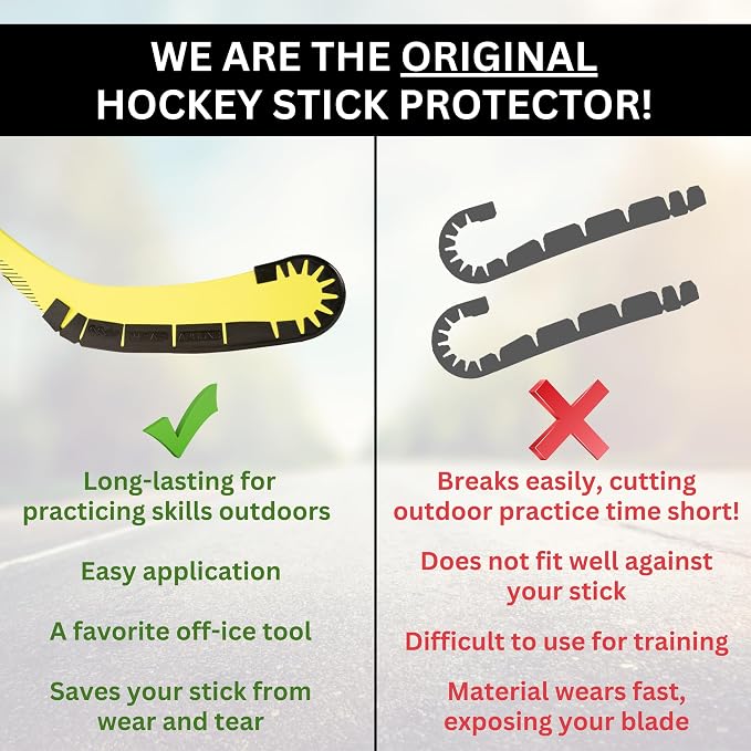 Wraparound Hockey Stick Blade Protector for Off Ice Training, Street Hockey – Long Lasting – Cuts to Fit Kids, Intermediate, Senior Sticks – Training Equipment, Accessories, Gear
