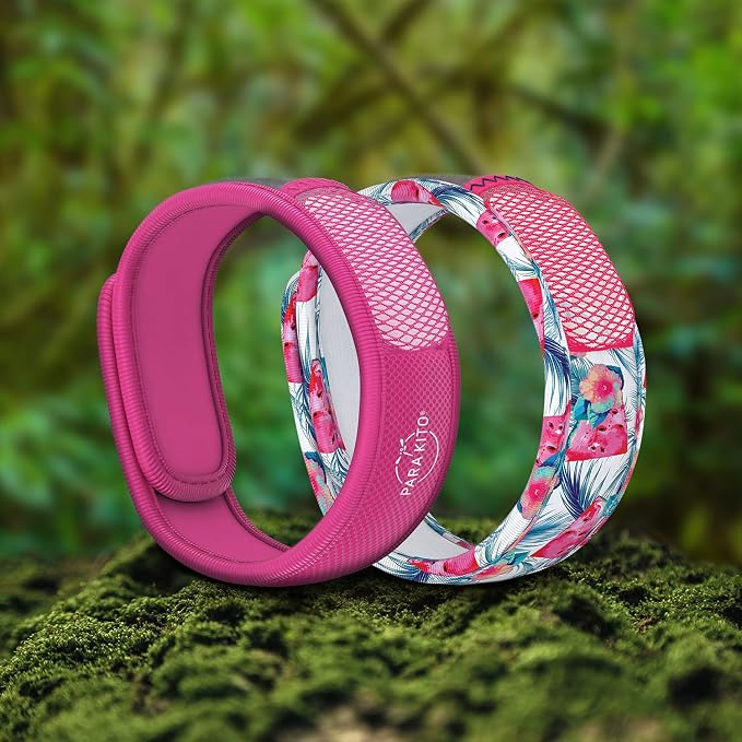 Para'Kito Mosquito Repellent Bonus Pack - 2 Wristbands | 2 Refills (Fuchsia + Watermelon)