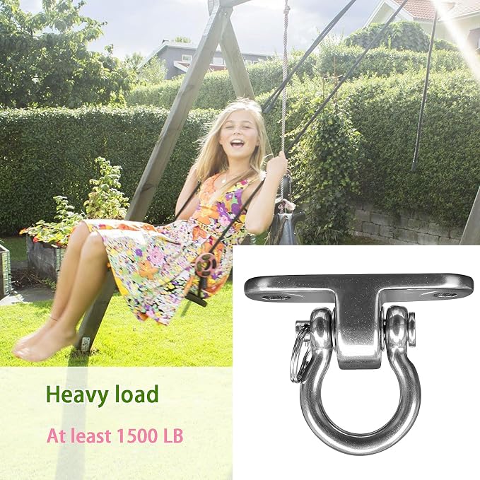 2-Pack Stainless Steel Swing Hangers,Slient Bearing Swing Hanger, Anti-Rust Heavy Duty 180° Rotary Swing, 1500LB Wooden Yoga Hammock Chair, Sandbag Porch Swing
