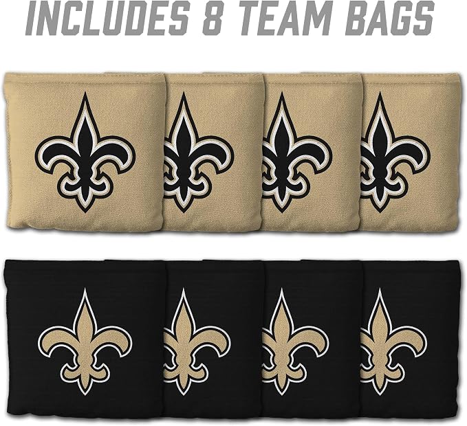 YouTheFan Officially-licensed NFL Set of 8 Cornhole Bags - All Weather Dual Sided Slide & Stop - regulation size