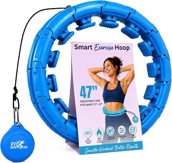 FIT ON FORM Infinity Weighted Hula Hoop for Adults Weight Loss, Smart Exercise Hola Circle Hoop for Women Abs Workout