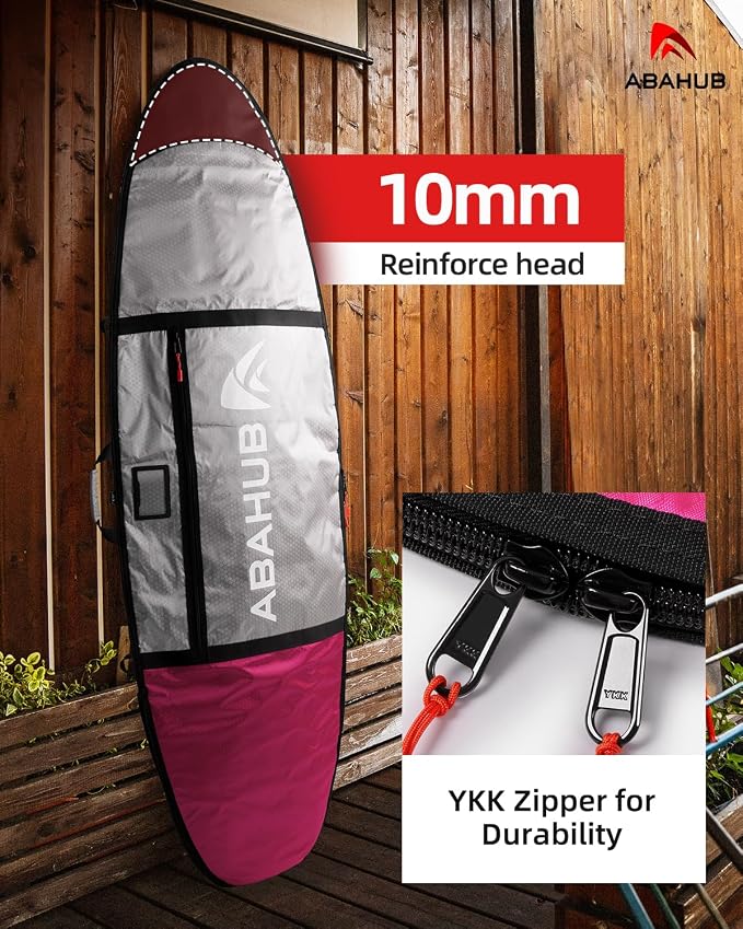 Abahub Premium Surfboard Travel Bag, Foam Padded Surf Board Cover, Shortboard Carrying Bags for Surfing, Outdoor, Airplane, Car, Truck,Size 6'0, 7'0, 7'6, 8'0, 8'6, 9'0, 9'6, 10'0
