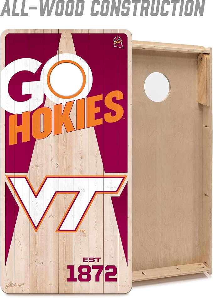 YouTheFan NCAA 2’ x 4’ Professional Wood Cornhole Game