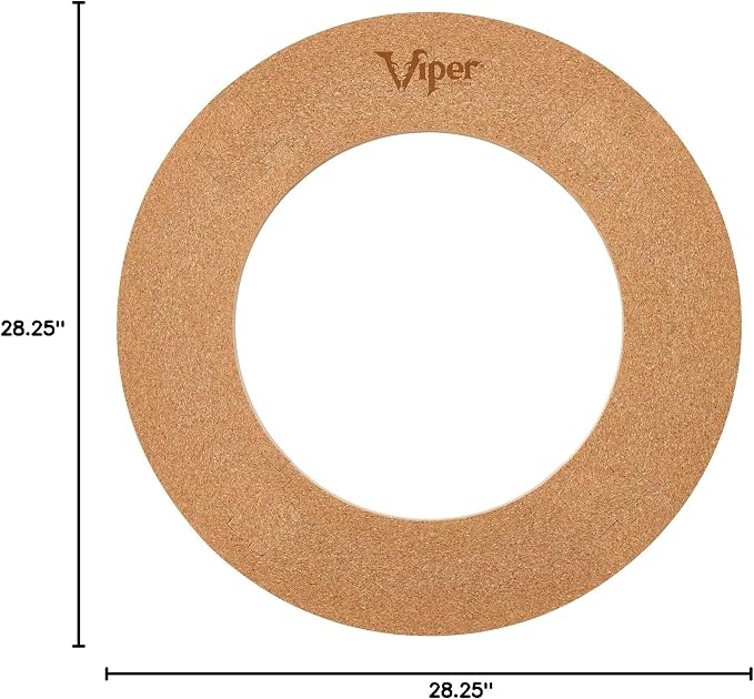 Viper Defender Cork-Lined Dartboard Surround Reversable Wall Protector, Fits 17.75" and 18" Bristle Dartboards, Compression-Fit Tool-Free Easy Mounting, Tan, Round, 28.25" Diameter x 1" Thick