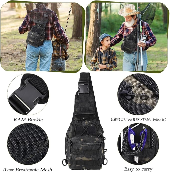 Hungdao 7 Pcs Fishing Backpack Tool Kit Fish Gear Fish Hook Pliers Remover Digital Scale Gripper Sheath Lanyards Hook Separator for Saltwater Freshwater Fishing Men Gift