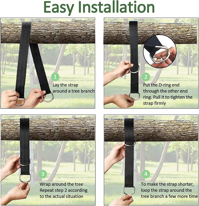 Safe Tree Swing Hanging Straps Kit, 3FT/10FT/15FT/20FT, Heavy Duty Holds 5500LBS Extra Long Adjustable Tree Swing Straps, Easy & Fast Way to Hang Any Swing or Hammock(3 FT)