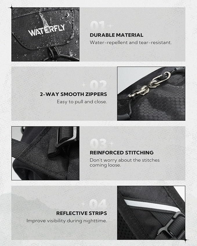 WATERFLY Small Lightweight Hiking Backpack: 20L Daypack for Women Men, Multi-Pocket, Breathable Back Panel with Chest Waist Strap, Outdoor Bag Pack for Travel Trekking Camping