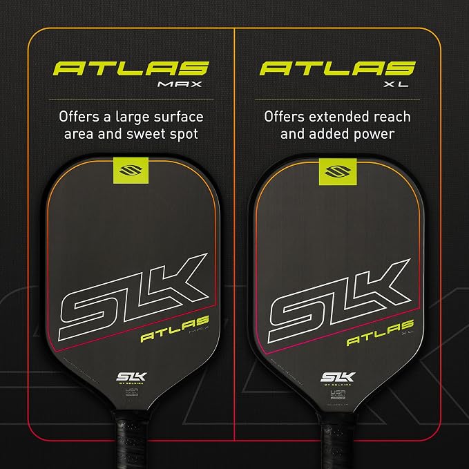 Selkirk Sport Atlas Raw Carbon Fiber Pickleball Paddles | Midweight Pickleball Paddle with Polymer Honeycomb Core | USAPA Approved Carbon Fiber Face for Spin and Control