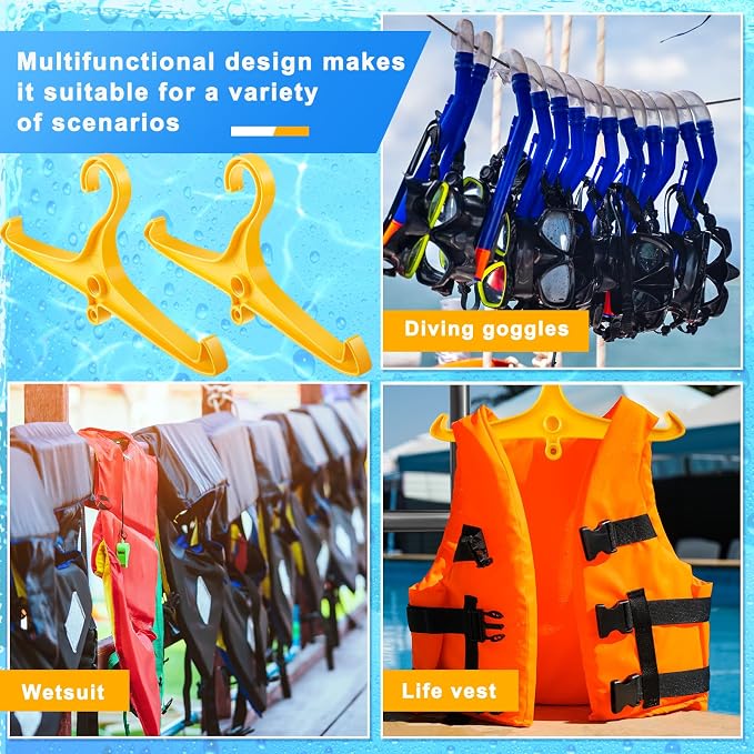 FoldTier Scuba Hanger BC Regulator Scuba Diving Wetsuit Hanger with Din Threads Vest Tactical Gear for Dry Clothes BCD Side Hanging