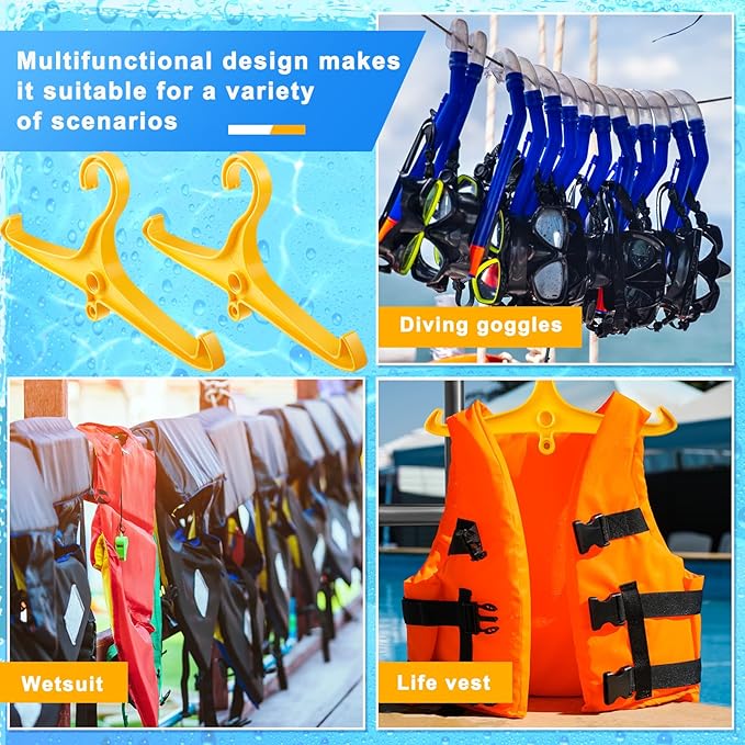 FoldTier Scuba Hanger BC Regulator Scuba Diving Wetsuit Hanger with Din Threads Vest Tactical Gear for Dry Clothes BCD Side Hanging