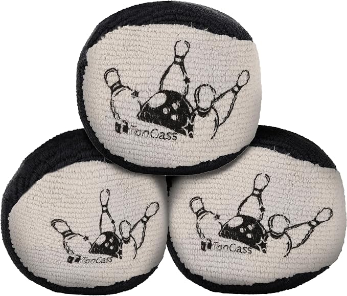TonGass Microfiber Ultra Dry Bowling Grip Ball, Microfiber Bowling Grip Bags, Bowlings Powder Bag for Hands Use - Black & Grey