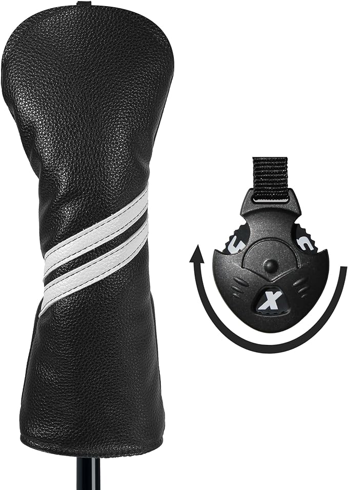 Golf Club Head Covers - 4pcs or 1pc Golf Accessories Club Covers Set for Woods and Driver Fairway Hybrids with Interchangeable Tags