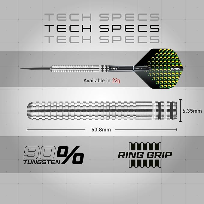 RED DRAGON Raider Series Steel Tip Darts Set - 90% Tungsten Professional Darts with Flights & Shafts - Precision Control & Stable Flight