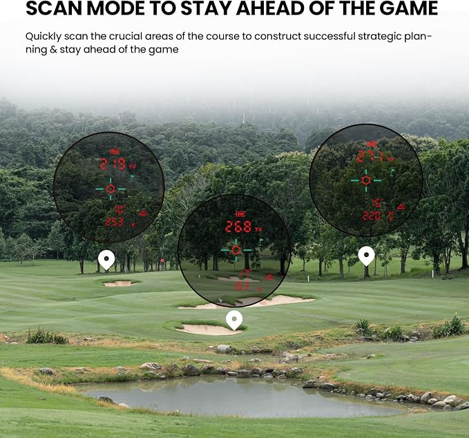 MilESEEY PFS2 Golf Rangefinder with Slope, 1100 Yds Range Finders, ±0.5 Yard Accuracy Laser Rangefinders for Golfing, 450 Yds Flag Pole Locking Vibration, Range Finder Golf Gifts for Men