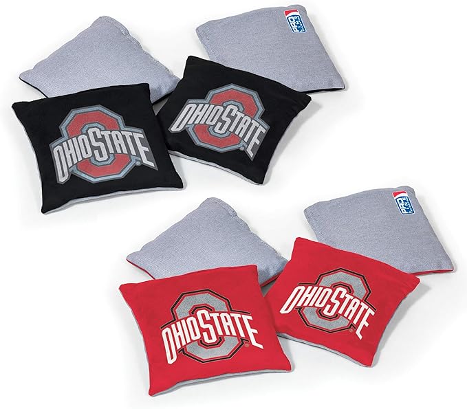 NCAA College Dual Sided Bean Bags by Wild Sports, 8 Count, Premium Toss Bags for Cornhole Set - Great for Tailgates, Outdoors, Backyard