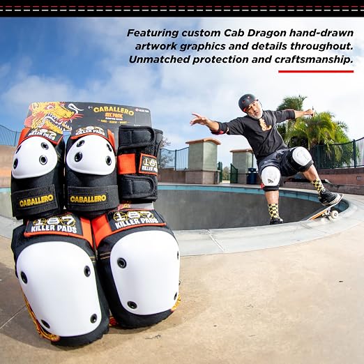 187 Killer Pads Six Pack Pad Set, Protective Gear for Elbows, Knees, and Wrists - Ideal for Skateboarding, Roller Skating, and Inline Skating