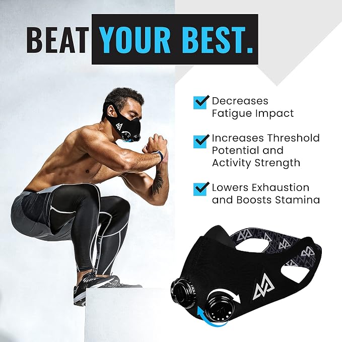 TRAININGMASK - 2.0 Turn Flow - Resistance Training Mask® - Fitness Mask, High Altitude Mask, Workout Mask