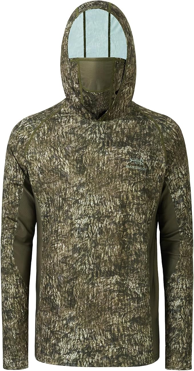 BASSDASH Men's UPF 50+ Camo Long Sleeve Hunting Fishing Hoodie Shirt