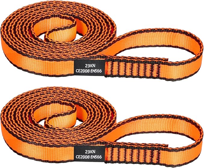 18MM Nylon Climbing Sling Runner - 23KN CE2008/EN566 Certified Outdoor Climbing Webbing for Rock Climbing, Rappelling, Mountaineering, Swing Gear, Outdoor Adventures & Emergency Anchoring