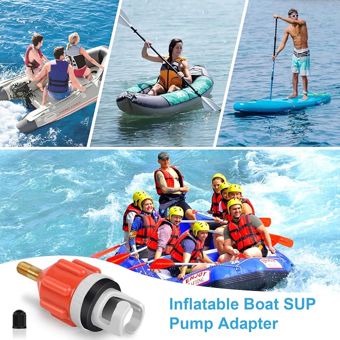 RNSXYAT 3 Pcs Paddle Board Pump Adapter, Premium Inflatable Boat SUP Pump Adaptor, Conventional Air Adapter Quickly Inflation, SUP Air Adapters for Stand-Up Paddleboard and Kayak