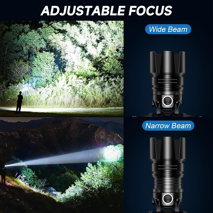 Headlamp Rechargeable, 99000 LM Super Bright LED Head Lamp with 3 Modes, 90° Adjustable Head Lights for Forehead, 20+Hrs Runtime & IPX6 Waterproof HeadLamps for Camping Running