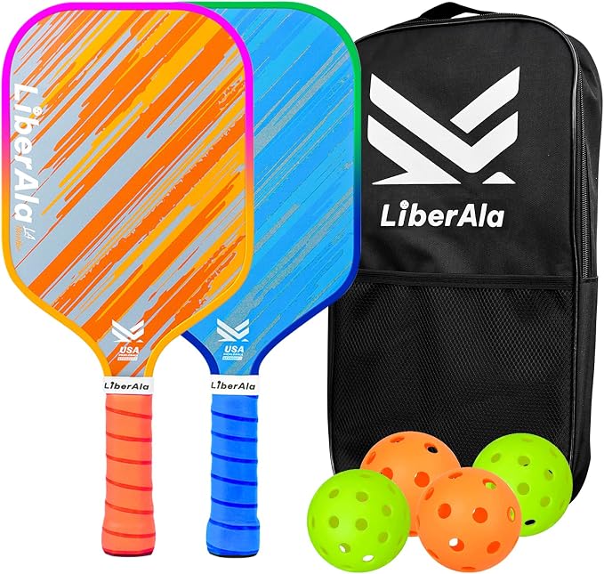 Pickleball Paddles & Set of 2, USAPA Approved Carbon Fiber Pickle Ball Paddle, PP Honeycomb Core, Lightweight & Comfort Grip for Beginners, Pros, Men, Women, Adults, Kids