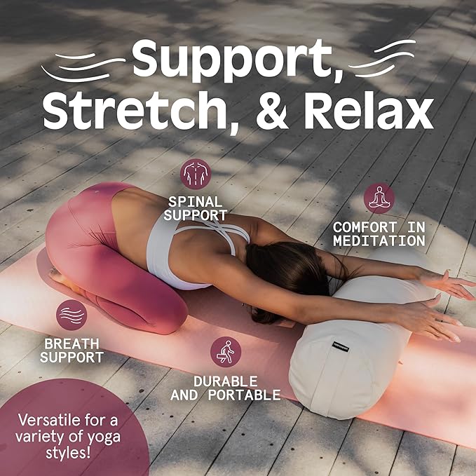 Retrospec Retrospec Sequoia Yoga Bolster Pillow - Meditation Cushion for Yoga Practices - Includes Machine Washable 100% Cotton Cover & Durable Carry Handle