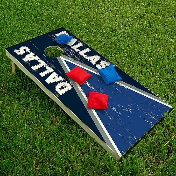 Lone Star Art Dallas Cornhole Board Wraps and Decals for Boards Set of 2 Skins Professional Vinyl Covers Sticker - Football Tailgating Cornhole Wraps Stickers Cornhole Skins Cornhole Wraps for Boards
