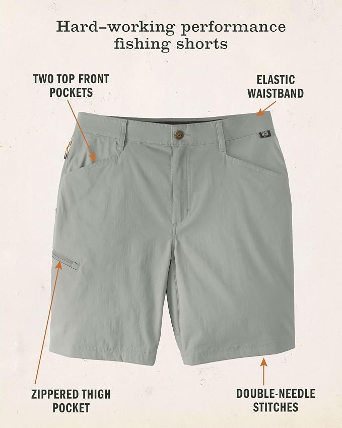 Field & Stream Men's Slinger Nylon Performance Fishing Shorts, 9 Inch Inseam