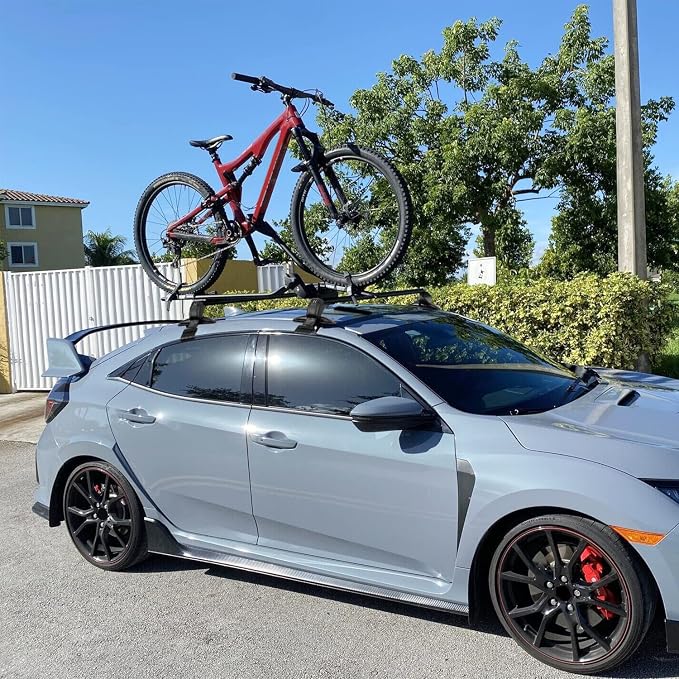 Adjustable Car Roof Rack Cross Bars with Anti-Theft Lock, Heavy-Duty Aluminum Roof Rail for Bike, Kayak, Cargo, Luggage – Fits Vehicles with Rain Gutter Spacing 42.91in-44.88in (2PCS)