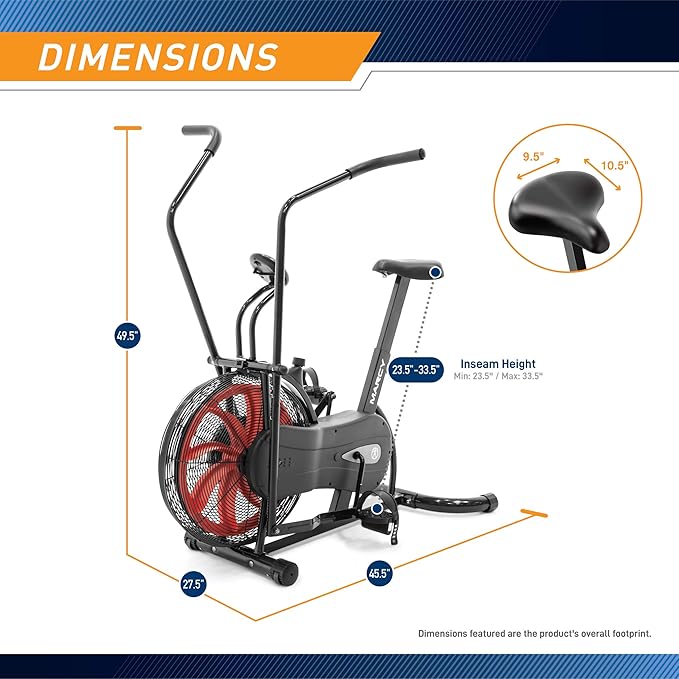 Marcy Air-Resistance Exercise Fan Bike With Dual Action Handlebars