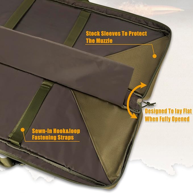 28" 32" 36" 42" 46" 48" 51" 55" Soft Double Rifle Bag, Portable Long Rifle Bag for Outdoor Hunting Shooting, Gun Case Storage & Transportation, with Multiple Colors