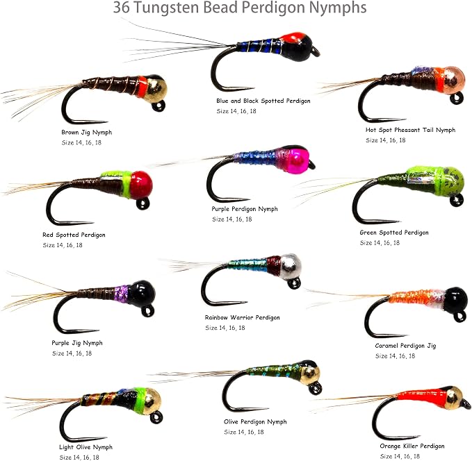 Outdoor Planet 24/48/66/72 Premium Hand Tied Fly Fishing Flies Assortment | Fly Boxes Included | Dry, Wet, Nymphs, Streamers, Wooly Buggers, Terrestrials | Trout, Bass Lure Set, Kit, Gift