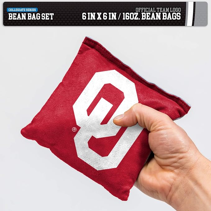 NCAA College Dual Sided Bean Bags by Wild Sports, 8 Count, Premium Toss Bags for Cornhole Set - Great for Tailgates, Outdoors, Backyard